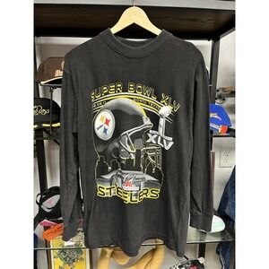 Vintage 2011 Pittsburgh Steelers Superbowl XLV Rap Style Long Sleeve T Shirt L
